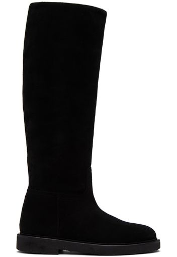 Legres Black Suede Riding Boots