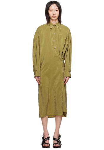 LEMAIRE Green Twisted Midi Dress