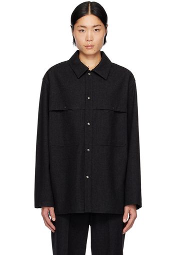 LEMAIRE Black Storm Flap Jacket