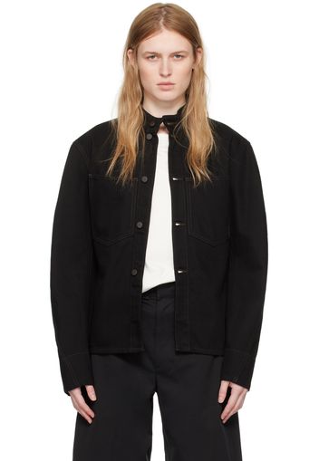 LEMAIRE Black Curved Sleeve Denim Jacket