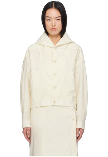 LEMAIRE Off-White Hooded Bomber Jacket