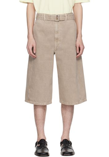 LEMAIRE Beige Twisted Denim Shorts