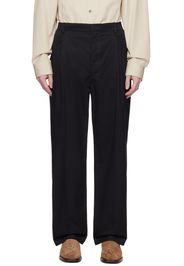 LEMAIRE Black Easy Pleated Trousers