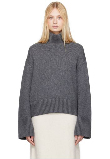 LISA YANG Gray Fleur Turtleneck