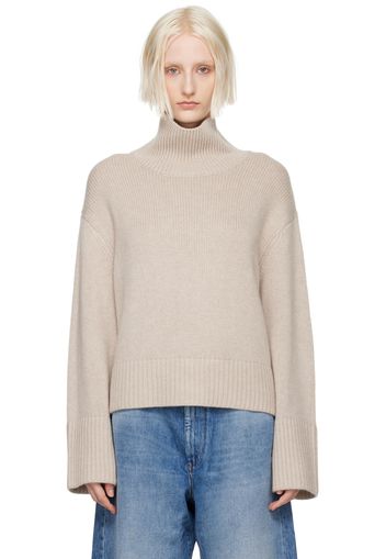 LISA YANG Taupe Fleur Turtleneck