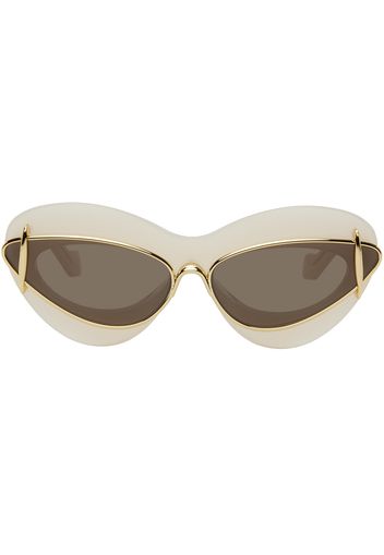 LOEWE Off-White & Gold Double Frame Sunglasses