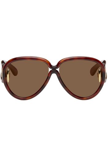 LOEWE Brown Pilot Mask Sunglasses