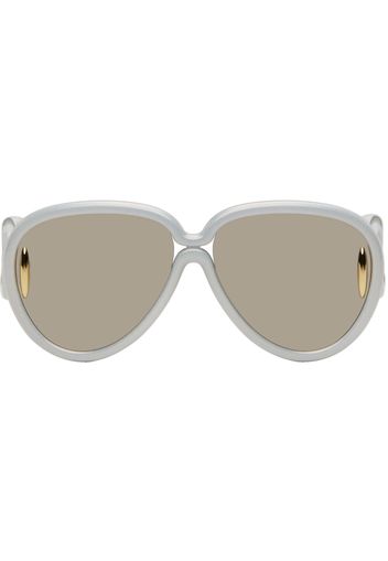 LOEWE Gray Pilot Mask Sunglasses