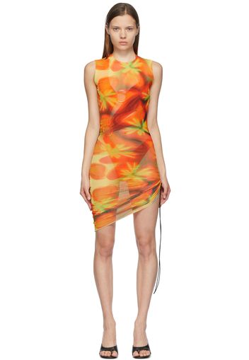 Louisa Ballou Yellow & Orange Heatwave Ruched Dress