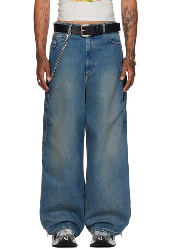 LU'U DAN Blue Side Zip Jeans