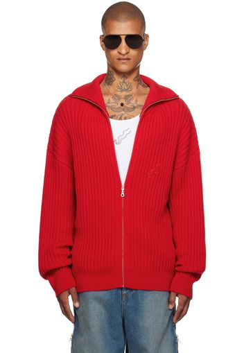 LU'U DAN Red Slacker Rib Sweater