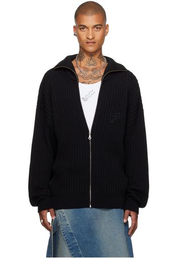 LU'U DAN Black Slacker Rib Sweater