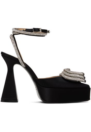 MACH & MACH Black Triple Heart Heels