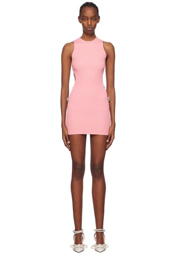 MACH & MACH Pink Crystal-Cut Minidress