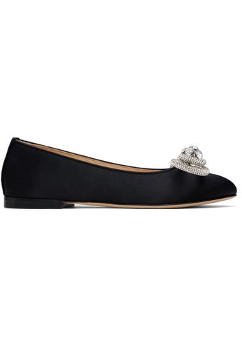 MACH & MACH Black Double Bow 10 Ballerina Flats