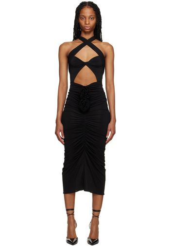 Magda Butrym Black Twisted Midi Dress