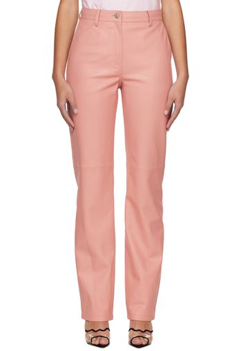 Magda Butrym Pink Paneled Leather Pants