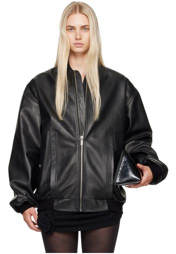 Magda Butrym Black Oversized Leather Jacket