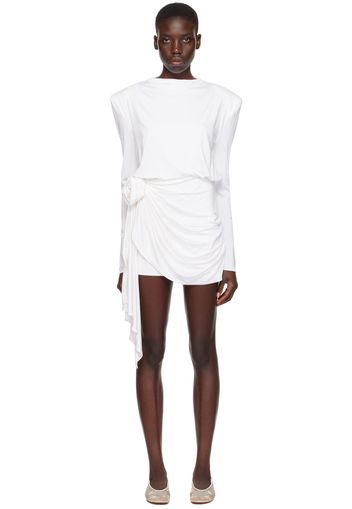 Magda Butrym White Round Neck Minidress