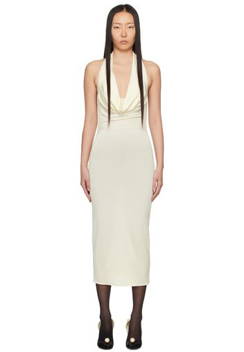 Magda Butrym Off-White Cowl Midi Dress