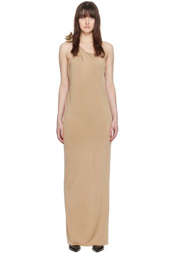 Magda Butrym Beige Single-Shoulder Maxi Dress