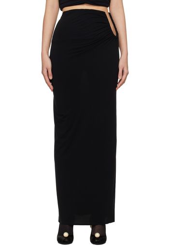 Magda Butrym Black Hip Plunge Maxi Skirt