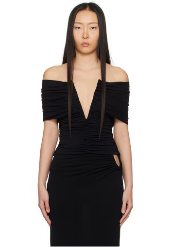 Magda Butrym Black Ruched Top