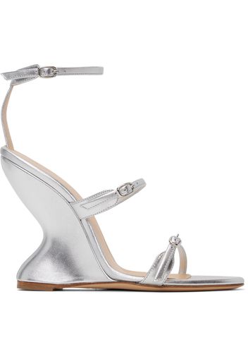 Magda Butrym Silver Inverted Wedge Heeled Sandals