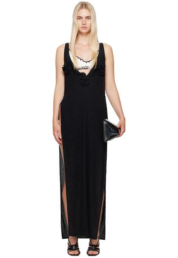 Magda Butrym Black High Leg Midi Dress