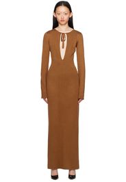 Magda Butrym Brown Keyhole Maxi Dress