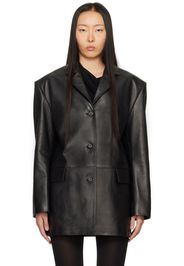 Magda Butrym Black Oversized Leather Blazer