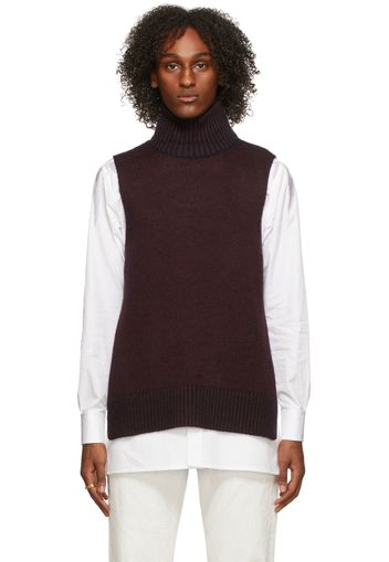 Maison Margiela Burgundy Slit Turtleneck