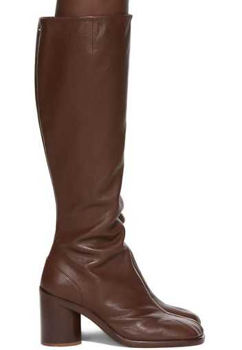 Maison Margiela Brown Calfskin Tabi Tall Boots