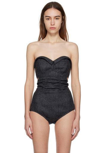 Maison Margiela Navy Strapless Bodysuit