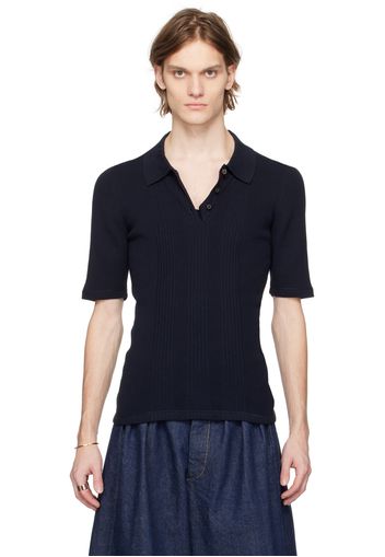 Maison Margiela Navy Three-Button Polo