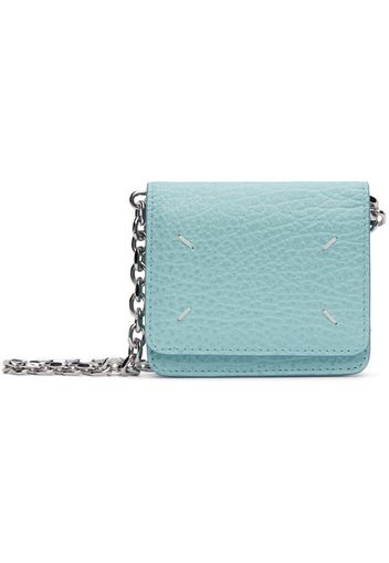 Maison Margiela Blue Four Stitches Chain Wallet Bag