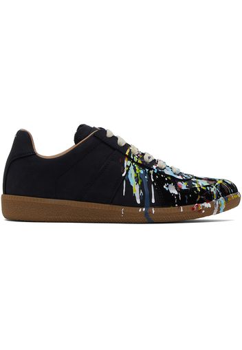 Maison Margiela Black Paint Replica Sneakers