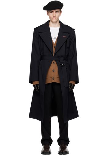 Maison Margiela Navy Belted Trench Coat