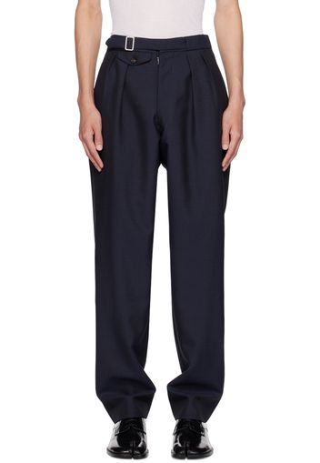 Maison Margiela Navy Pleated Trousers