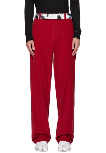 Maison Margiela Red Four-Pocket Trousers