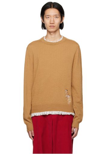 Maison Margiela Beige Distressed Sweater