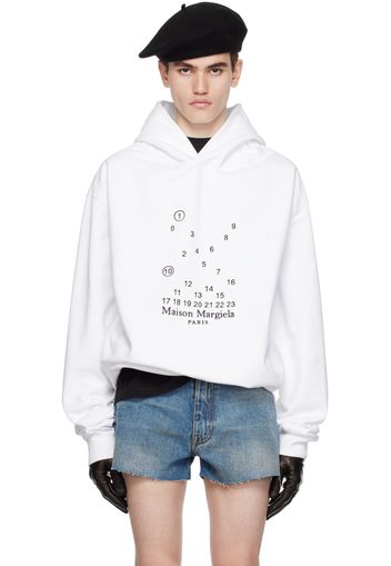 Maison Margiela White Embroidered Hoodie