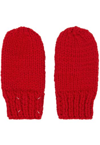 Maison Margiela Red Childish Stitches Mittens