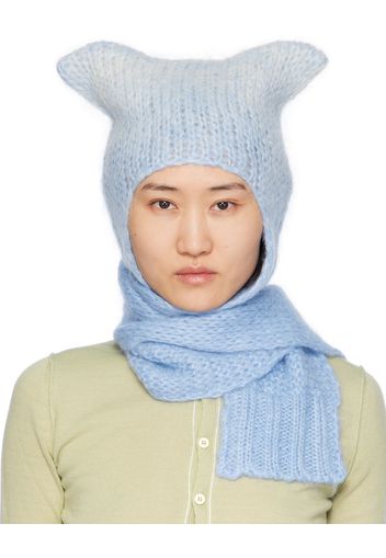 Maison Margiela Blue Faded Mohair Scarf Beanie