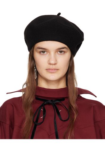 Maison Margiela Black Four Stitches Beret