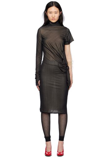 Maison Margiela Black Asymmetric Midi Dress