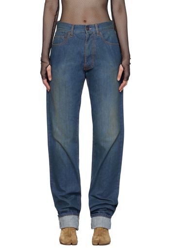 Maison Margiela Blue Turn-Up Jeans