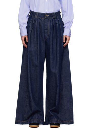 Maison Margiela Blue Pleated Jeans