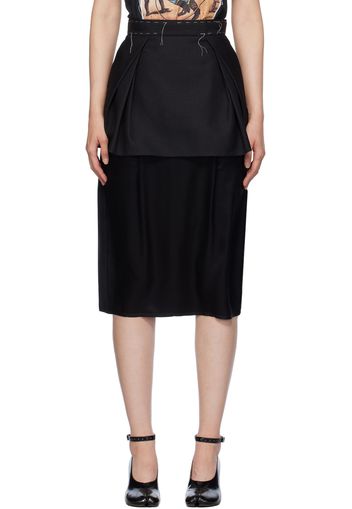 Maison Margiela Black Work-In-Progress Midi Skirt