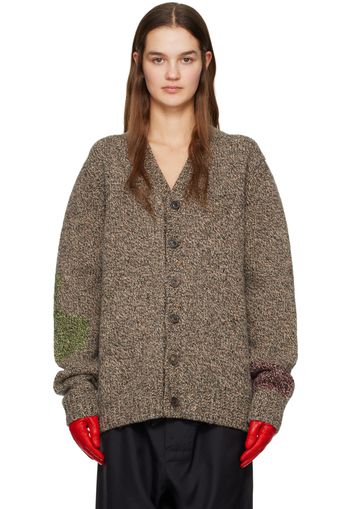 Maison Margiela Brown Jacquard Cardigan